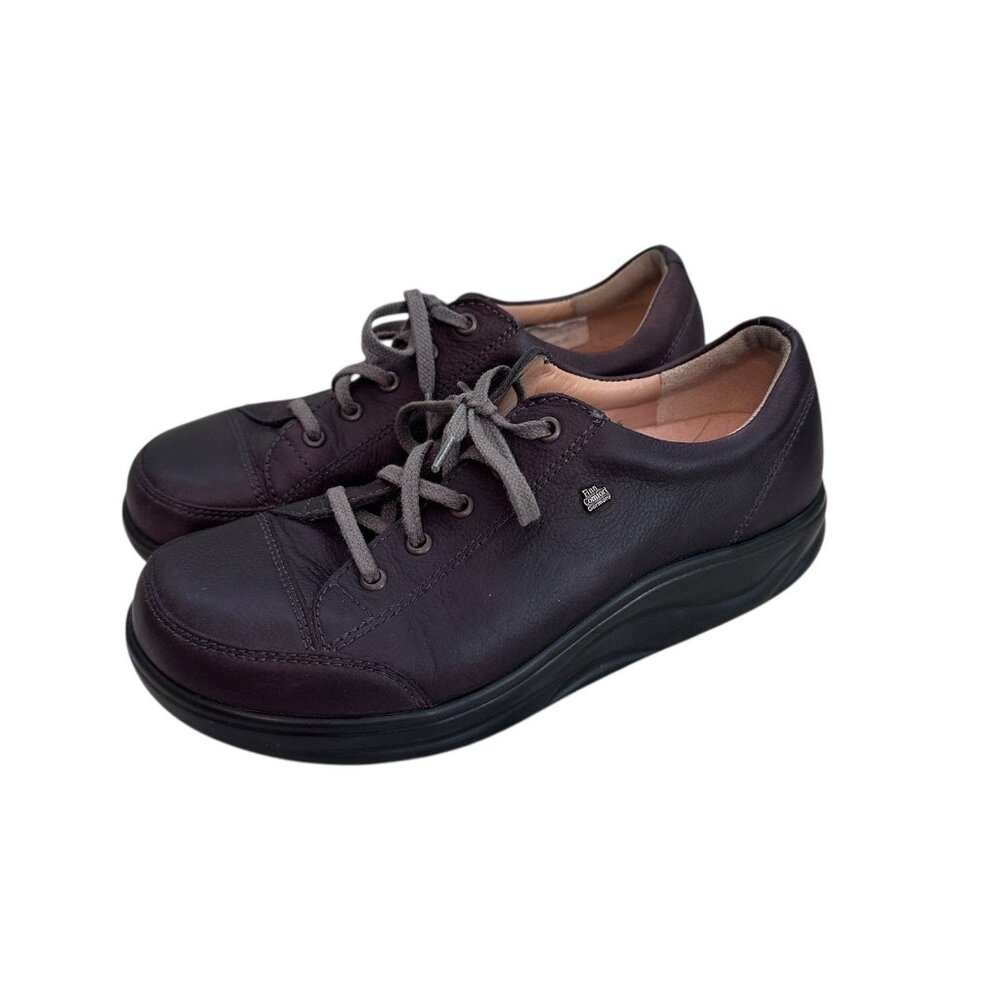 Finn Comfort Leather Shoes Ikebukuro Plum Maroon/Brown Women's UK 4.5 US 6.5